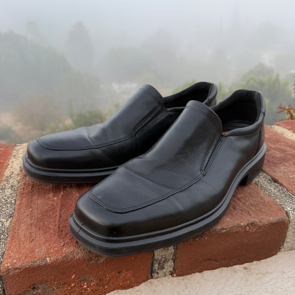 ECCO Helsinki 2 Slip On Leather Loafers Black Mens Size 14-14.5 Gorpcore Office